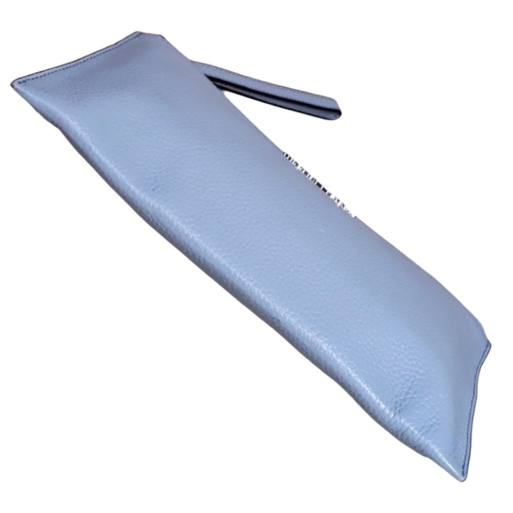 MICHAEL KORS PEBBLED LEATHER CLUTCH BAG IN BABY BLUE - Picture 4 of 8